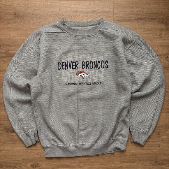 Vintage 90s Denver Broncos Sweatshirt Pullover Embroidered Heavyweight Men’s L - Picture 7 of 7